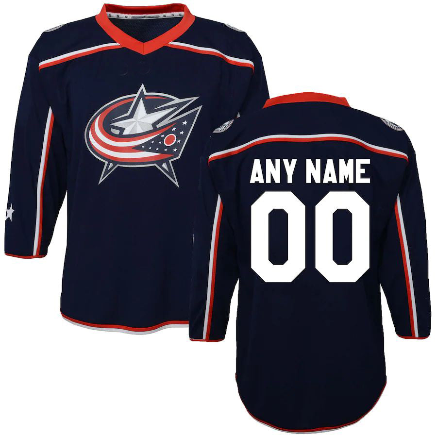 Custom Blue CBJ Hockey Shirt Top