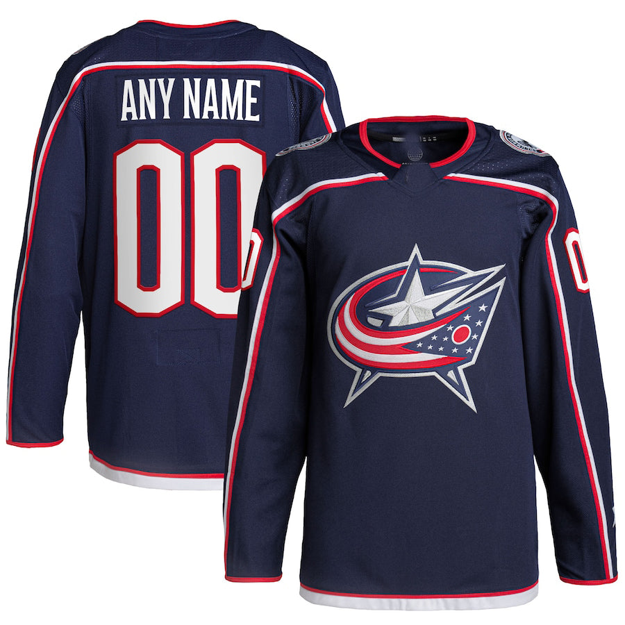 Custom Blue CBJ Hockey Shirt Top