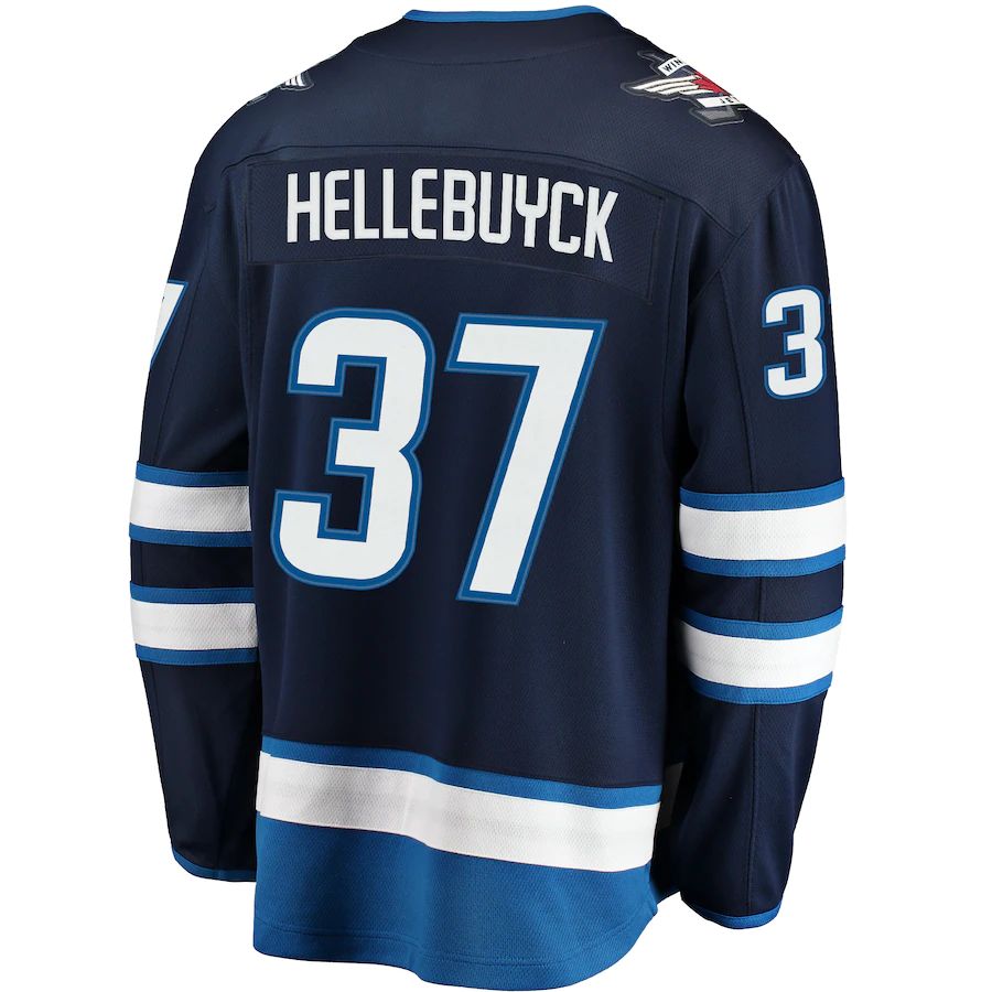 Custom #37 Navy Hockey Shirt Top