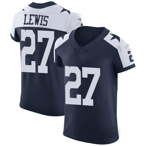 Custom #27 Navy Blue DAL Football Shirt Top