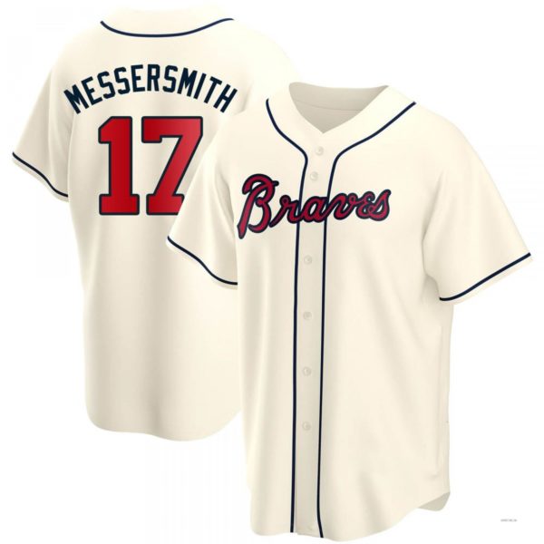 Custom #17 Cream ATL Baseball Shirt Top