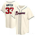 Custom #33 Cream ATL Baseball Shirt Top