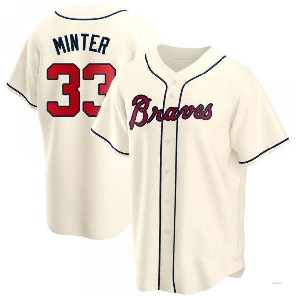 Custom #33 Cream ATL Baseball Shirt Top