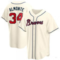 Custom #34 Cream ATL Baseball Shirt Top