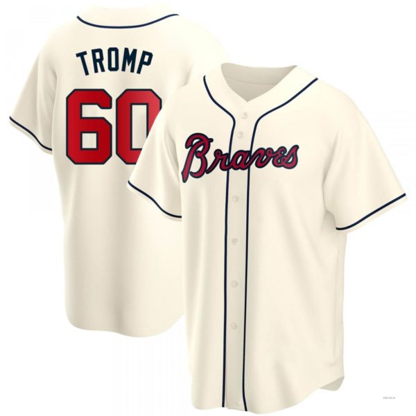 Custom #60 Cream ATL Baseball Shirt Top
