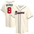 Custom #8 Cream ATL Baseball Shirt Top