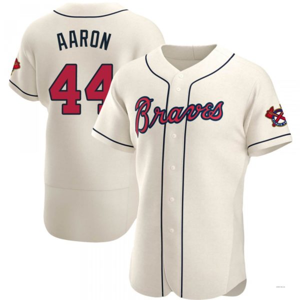 Custom #44 Cream ATL Baseball Shirt Top