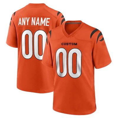 Custom Orange 2021 CIN Football Shirt Top