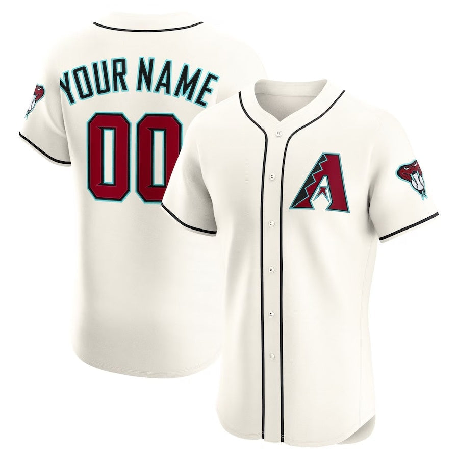Custom Cream ARI Baseball Shirt Top