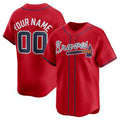 Custom Red ATL Baseball Shirt Top
