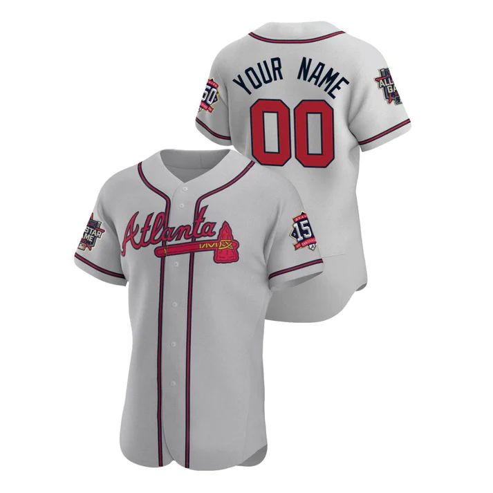 Custom Gray 2021 All Star ATL Baseball Shirt Top
