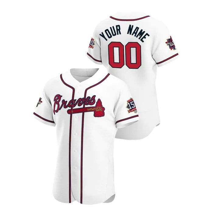 Custom White 2021 All Star ATL Baseball Shirt Top