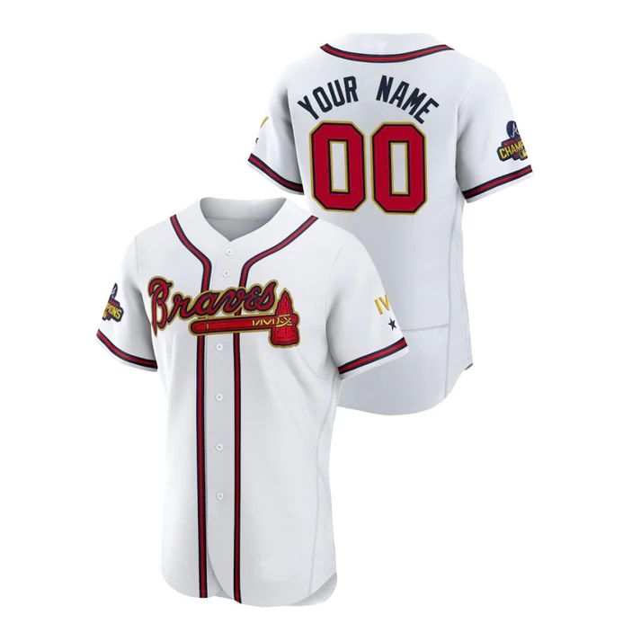 Custom White 2022 ATL Baseball Shirt Top