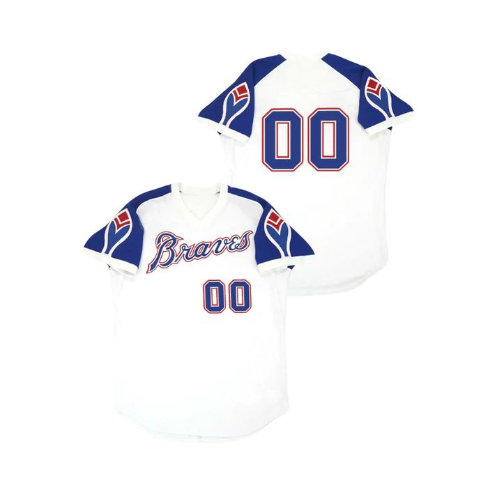 Custom White Throwback ATL Baseball Shirt Top