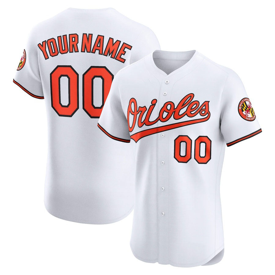 Custom White BAL Baseball Shirt Top