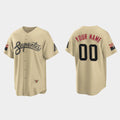 Custom Gold 2022 City Connect Baseball Shirt Top