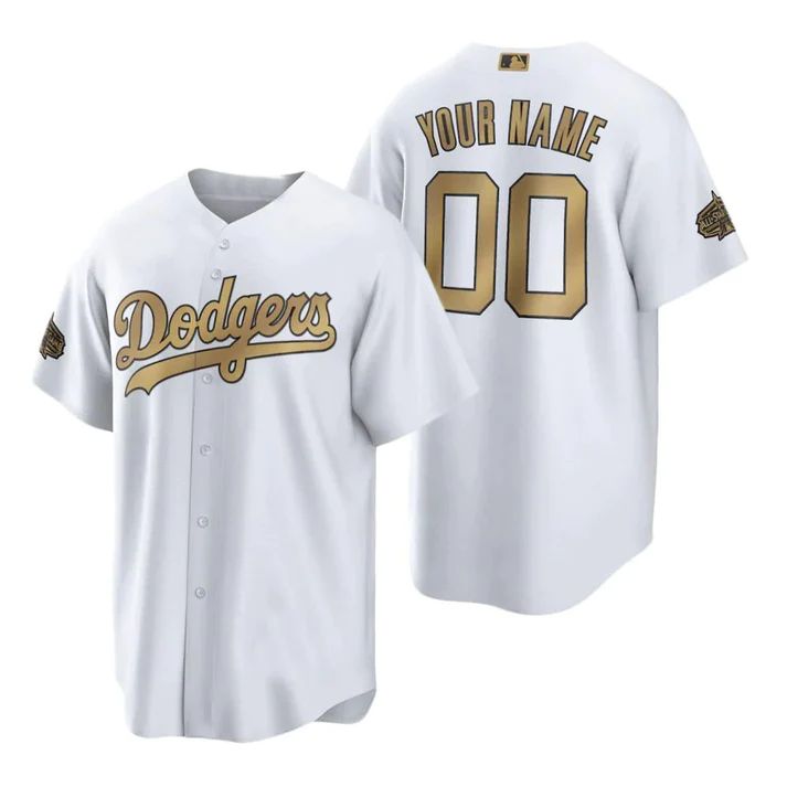 Custom White 2022 All Star LAD Baseball Shirt Top
