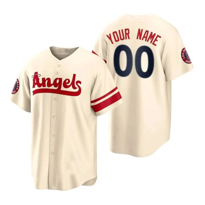 Custom Cream 2022 City Connect LAA Baseball Shirt Top