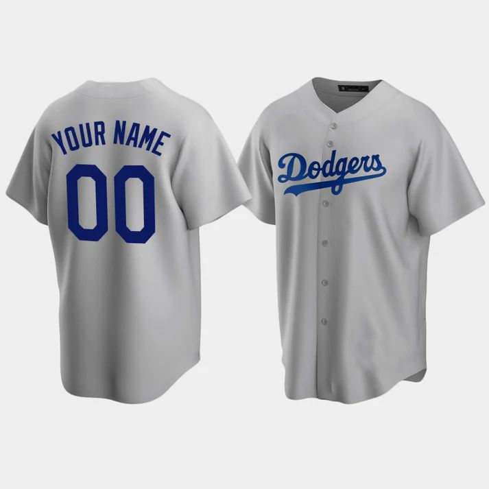 Custom Grey LAD Baseball Shirt Top