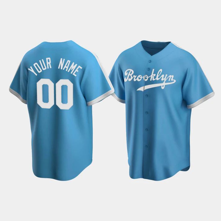 Custom Light Blue LAD Baseball Shirt Top