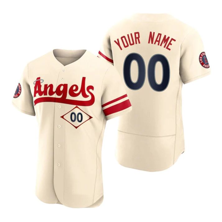 Custom Cream 2022 City Connect LAA Baseball Shirt Top