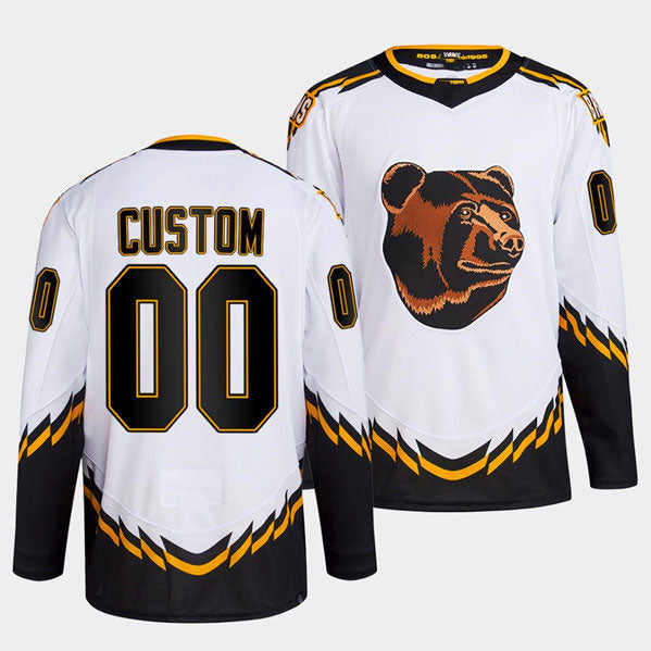 Custom White 2022 Retro BOS Hockey Shirt Top