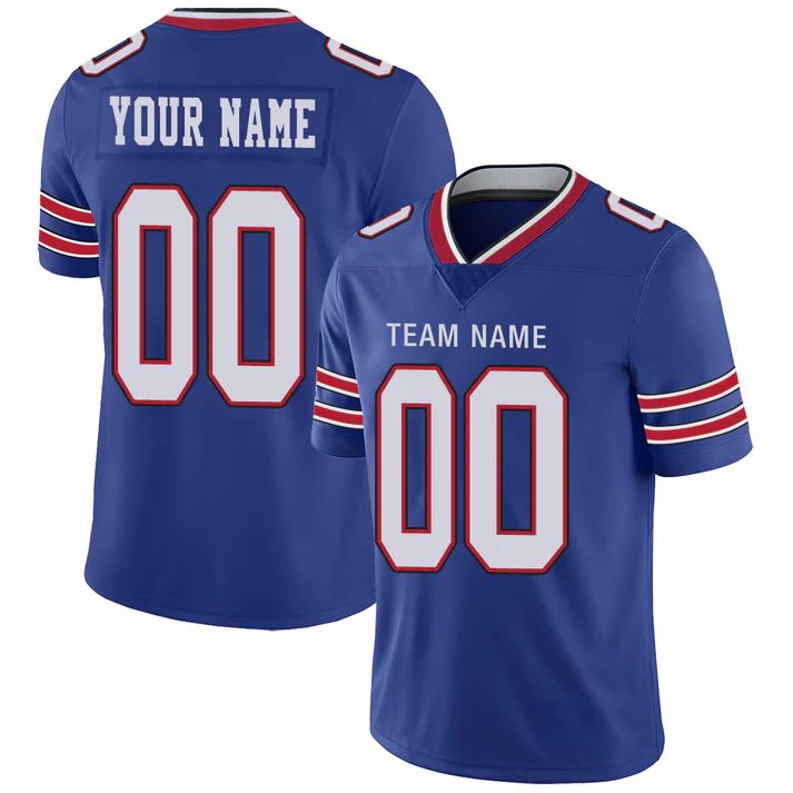 Custom #5 Blue BUF Football Shirt Top