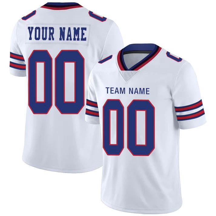 Custom White BUF Football Shirt Top