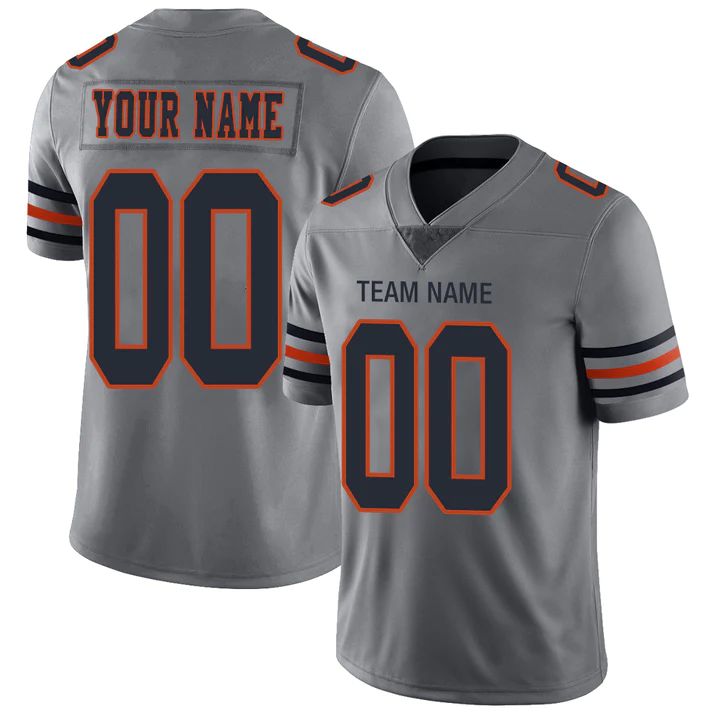 Custom Grey CHI Football Shirt Top
