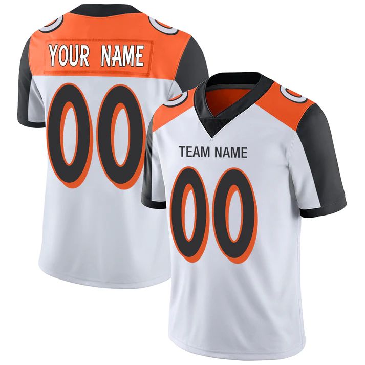 Custom White CIN Football Shirt Top