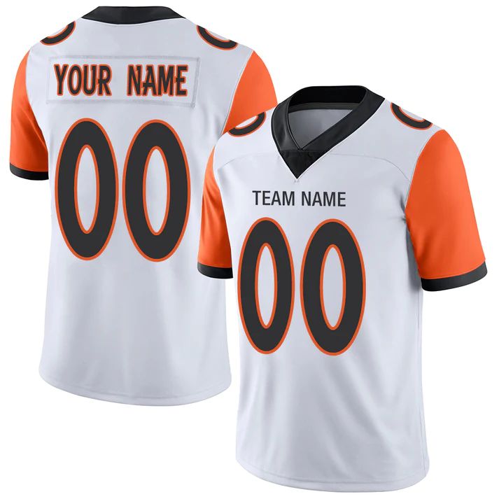 Custom White CIN Football Shirt Top