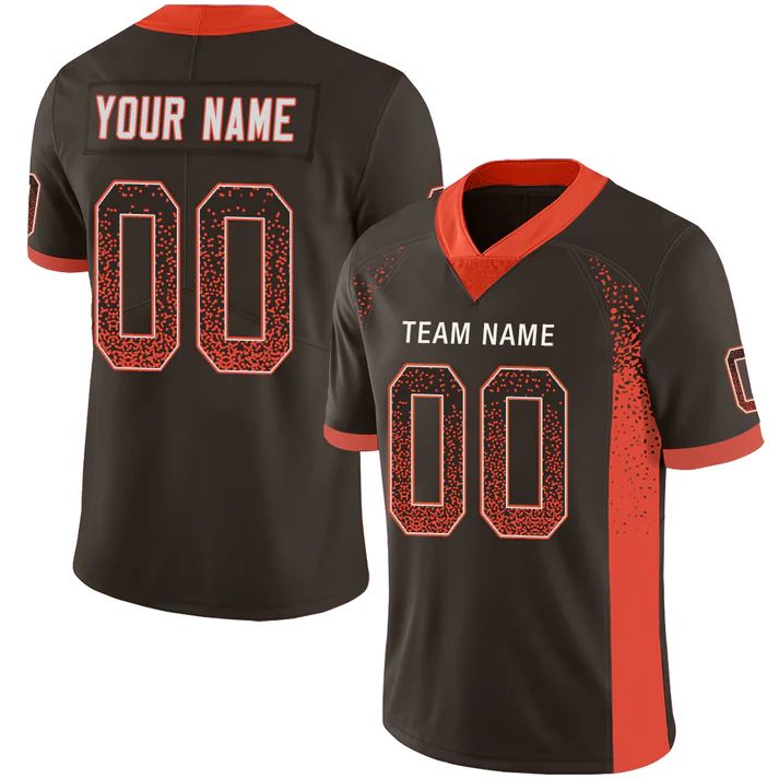 Custom Brown CLE Football Shirt Top
