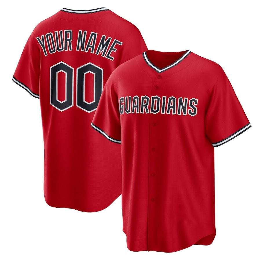 Custom Red CLE Baseball Shirt Top