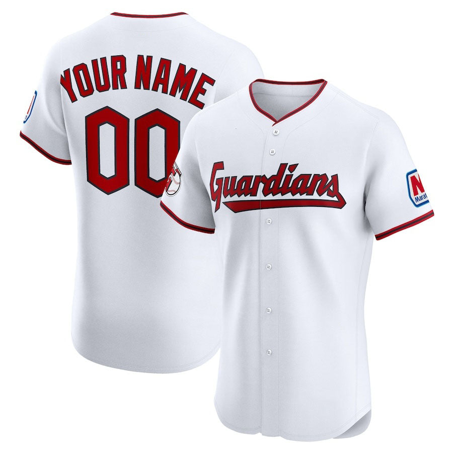Custom White CLE Baseball Shirt Top