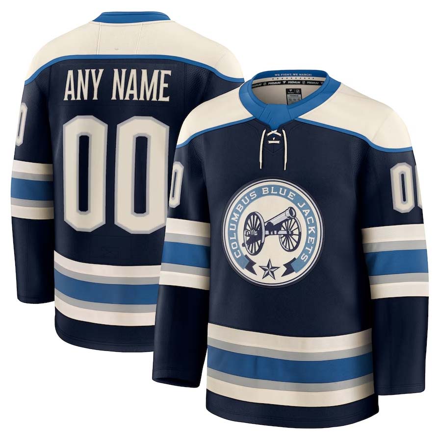 Custom Blue CBJ Hockey Shirt Top