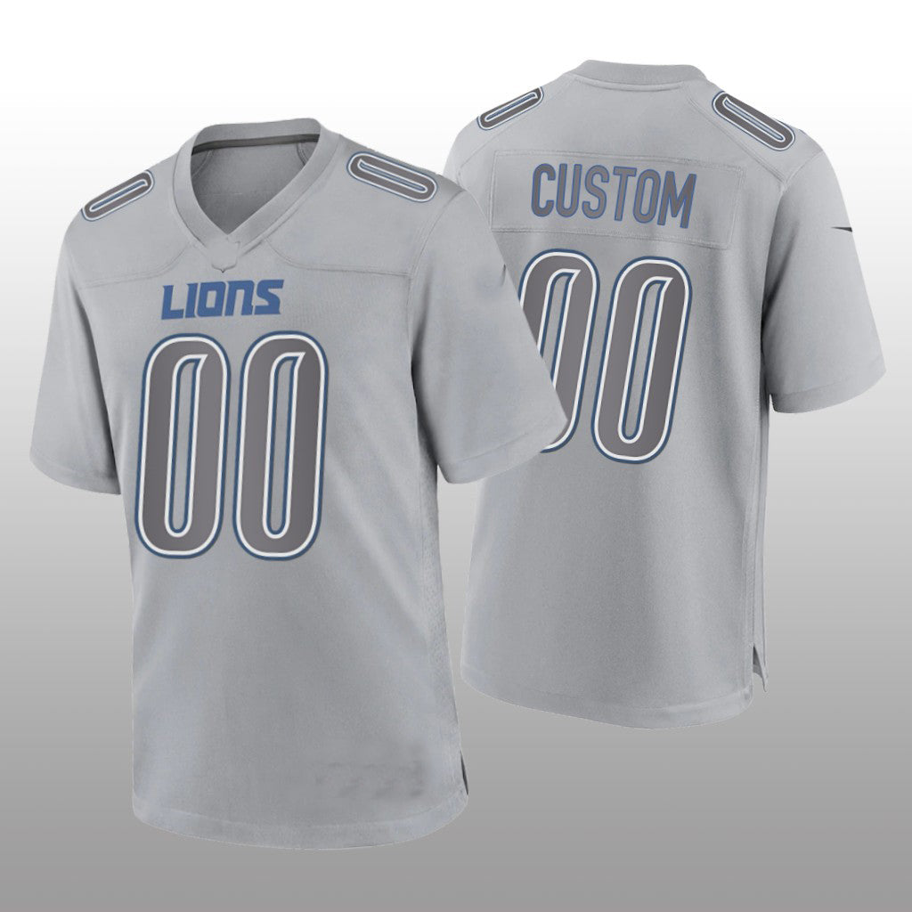 Custom Gray DET Football Shirt Top
