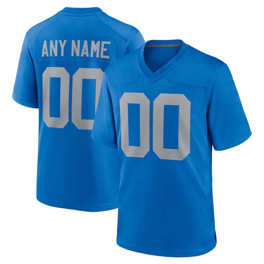 Custom Blue DET Football Shirt Top
