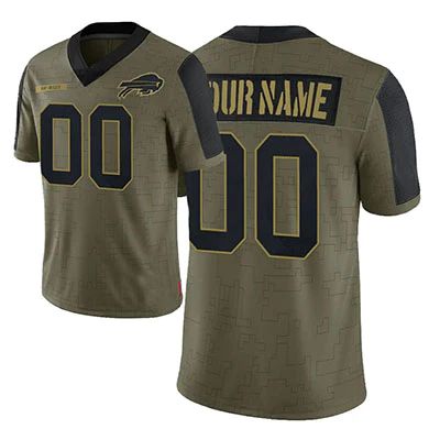 Custom Olive 2021 BUF Football Shirt Top