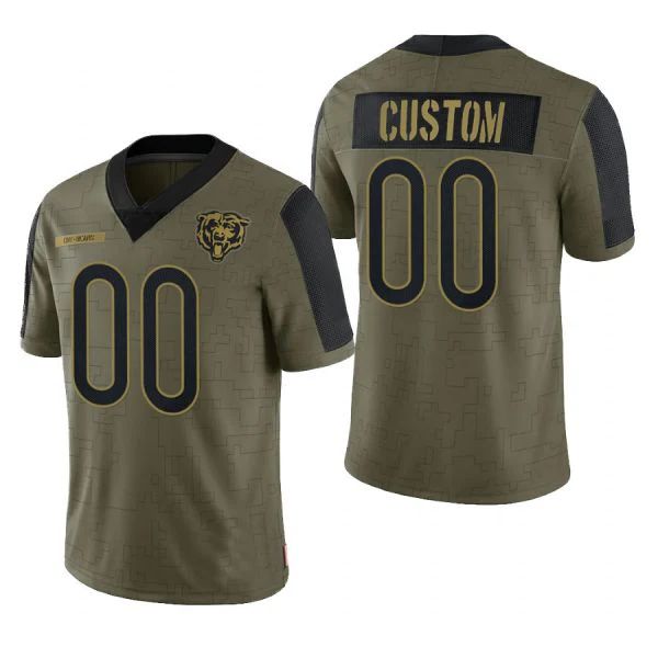 Custom Olive 2021 CHI Football Shirt Top