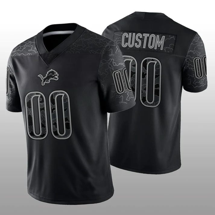 Custom Black DET Football Shirt Top