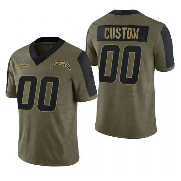 Custom Olive 2021 LAC Football Shirt Top