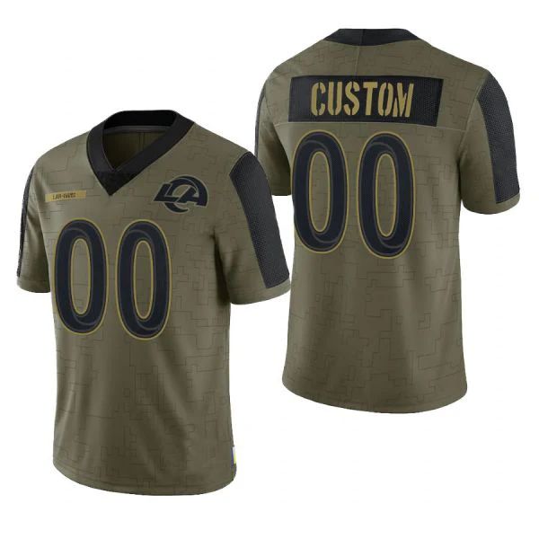 Custom Olive 2021 LAR Football Shirt Top