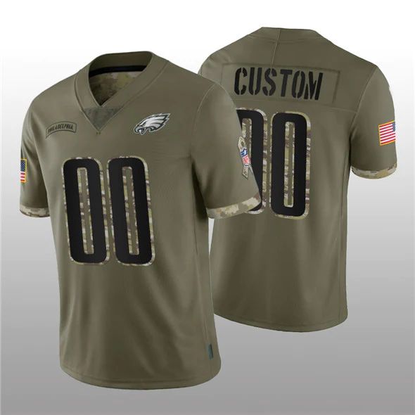 Custom Olive 2022 PHI Football Shirt Top