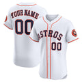 Custom White HOU Baseball Shirt Top
