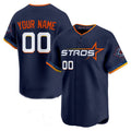 Custom Navy 2025 City Connect HOU Baseball Shirt Top