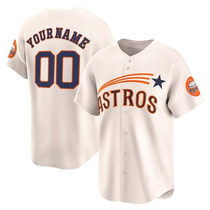 Custom Throwback HOU Baseball Shirt Top