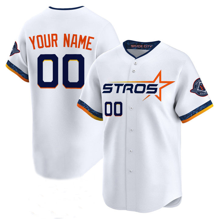 Custom White 2025 City Connect HOU Baseball Shirt Top