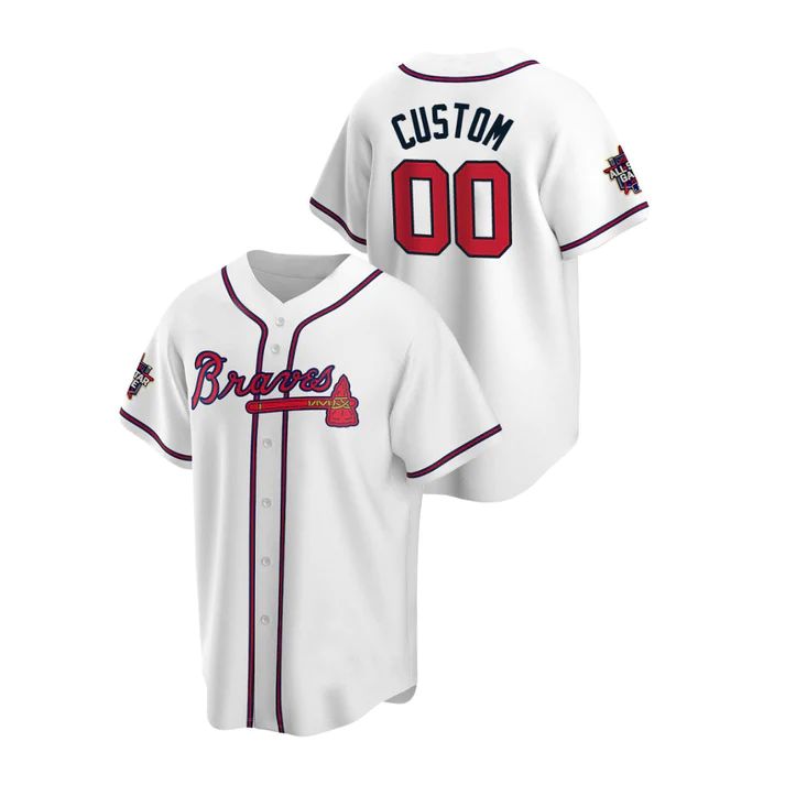 Custom White 2021 All Star ATL Baseball Shirt Top