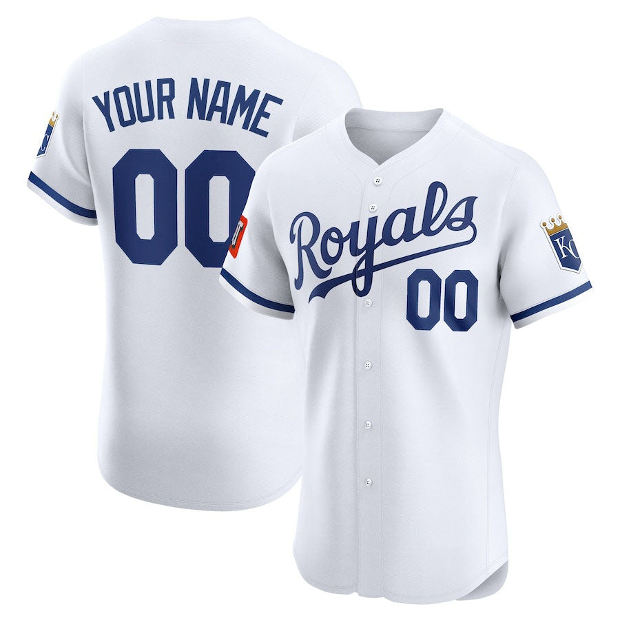 Custom White KC Baseball Shirt Top