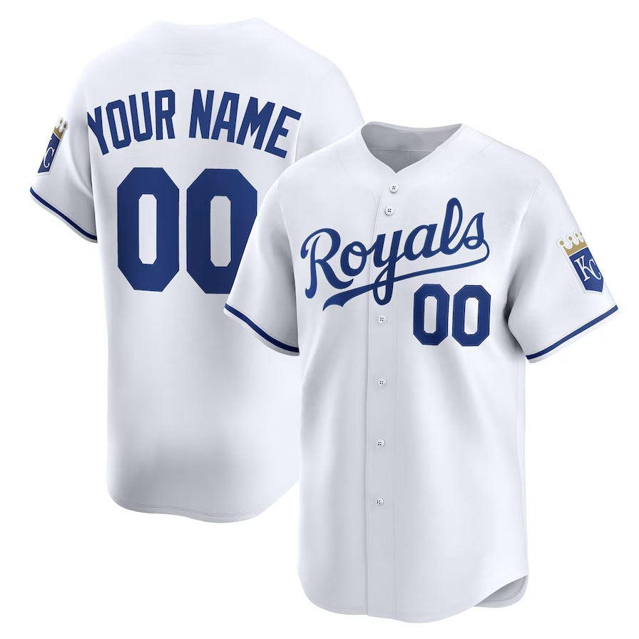 Custom White KC Baseball Shirt Top